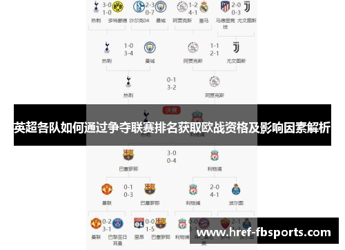 英超各队如何通过争夺联赛排名获取欧战资格及影响因素解析